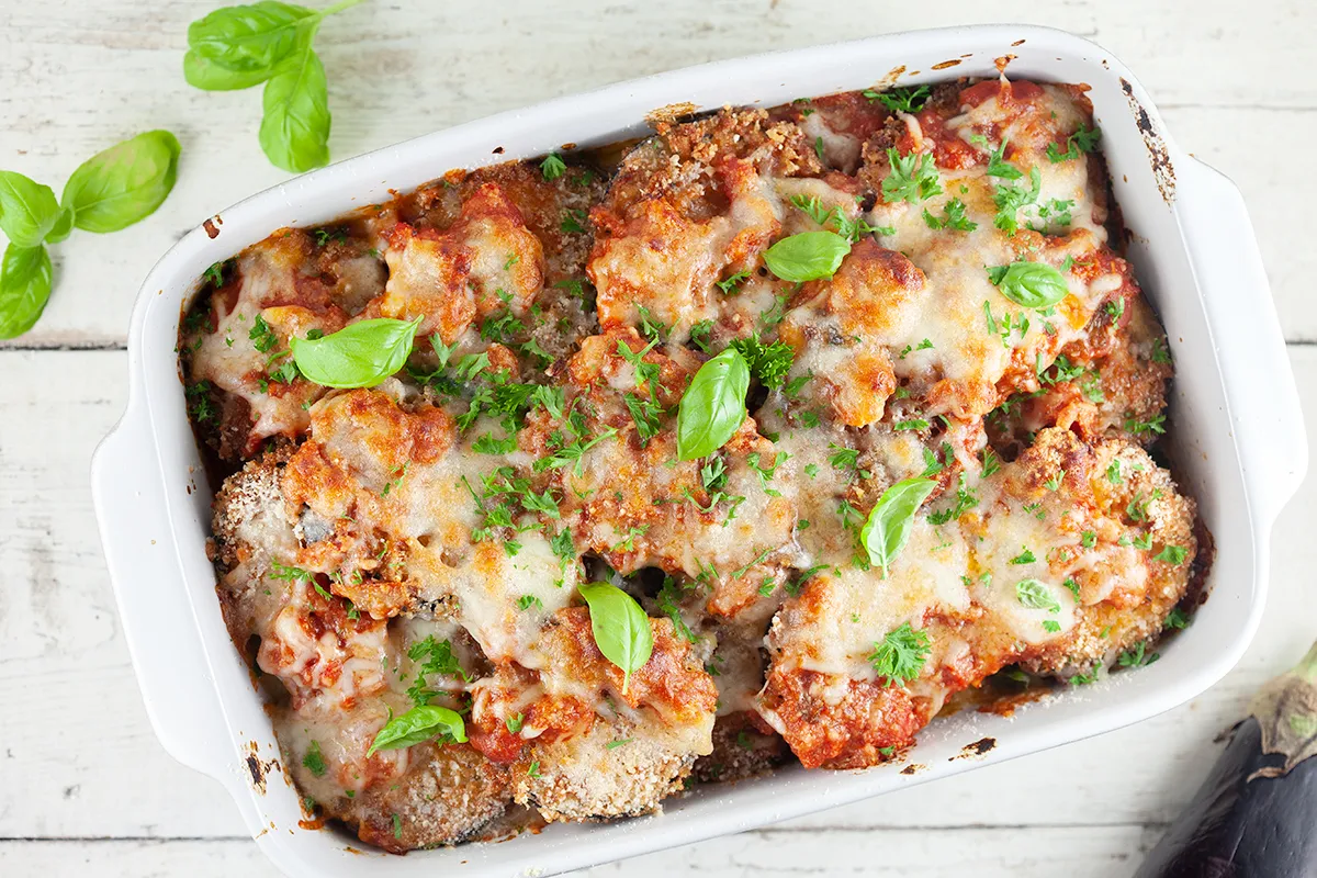 Fried eggplant parmigiana