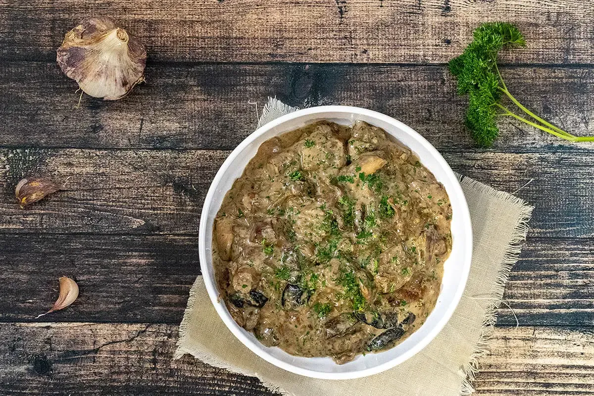 Ceps in a cream sauce