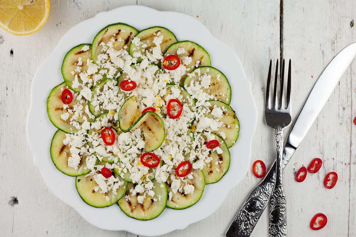 Zucchini and feta salad