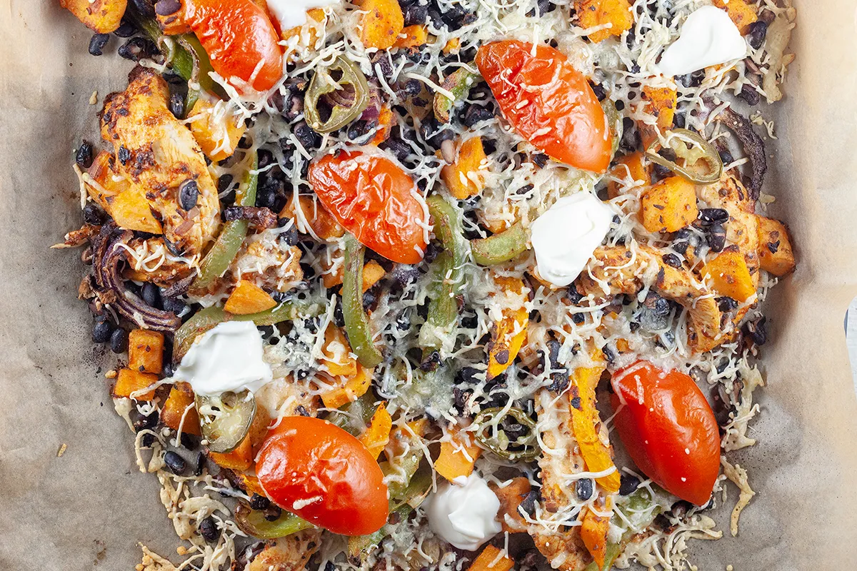 Mexican sweet potato and black bean casserole