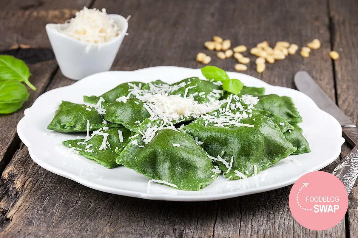 Spinach and ricotta ravioli