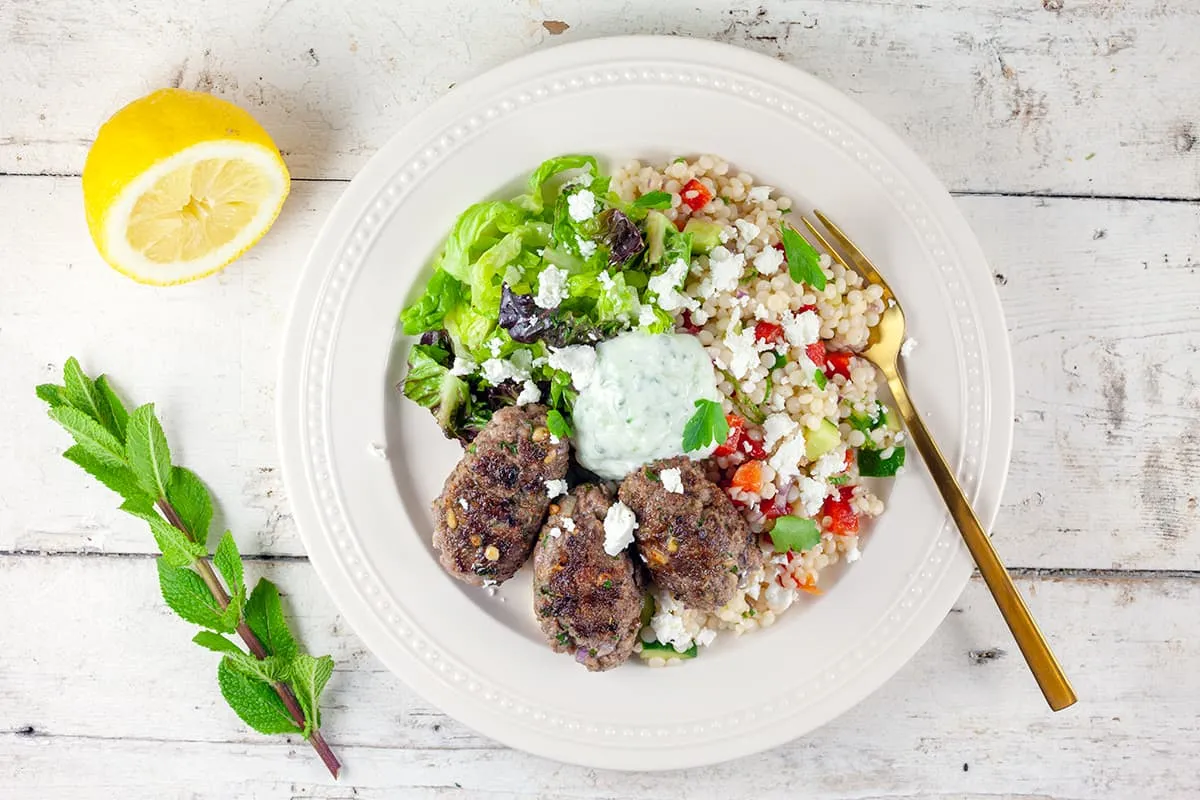 Kofta with pearl couscous