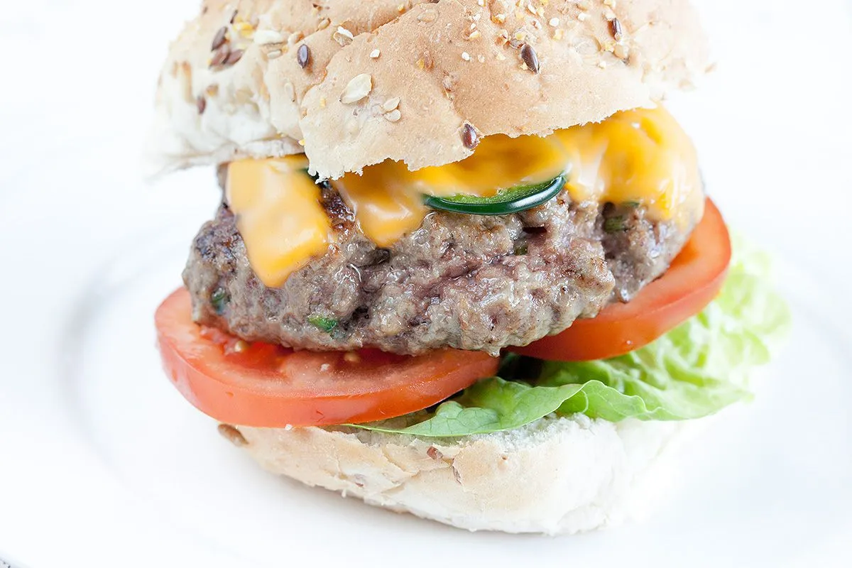 Spicy Jalapeño cheddar burger