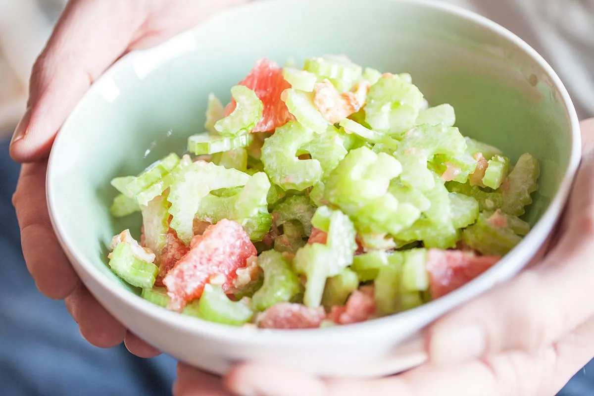 Celery and grapefruit salad
