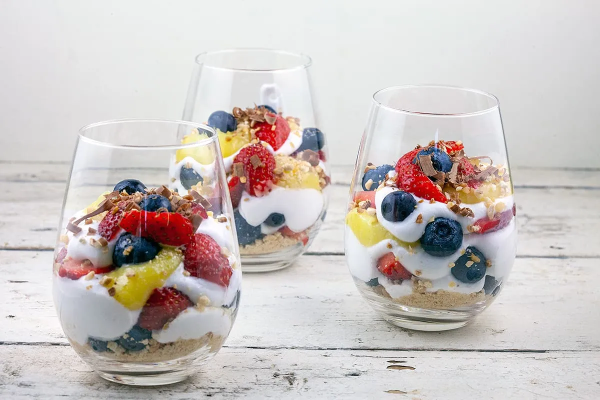 Lime, coconut and strawberry dessert