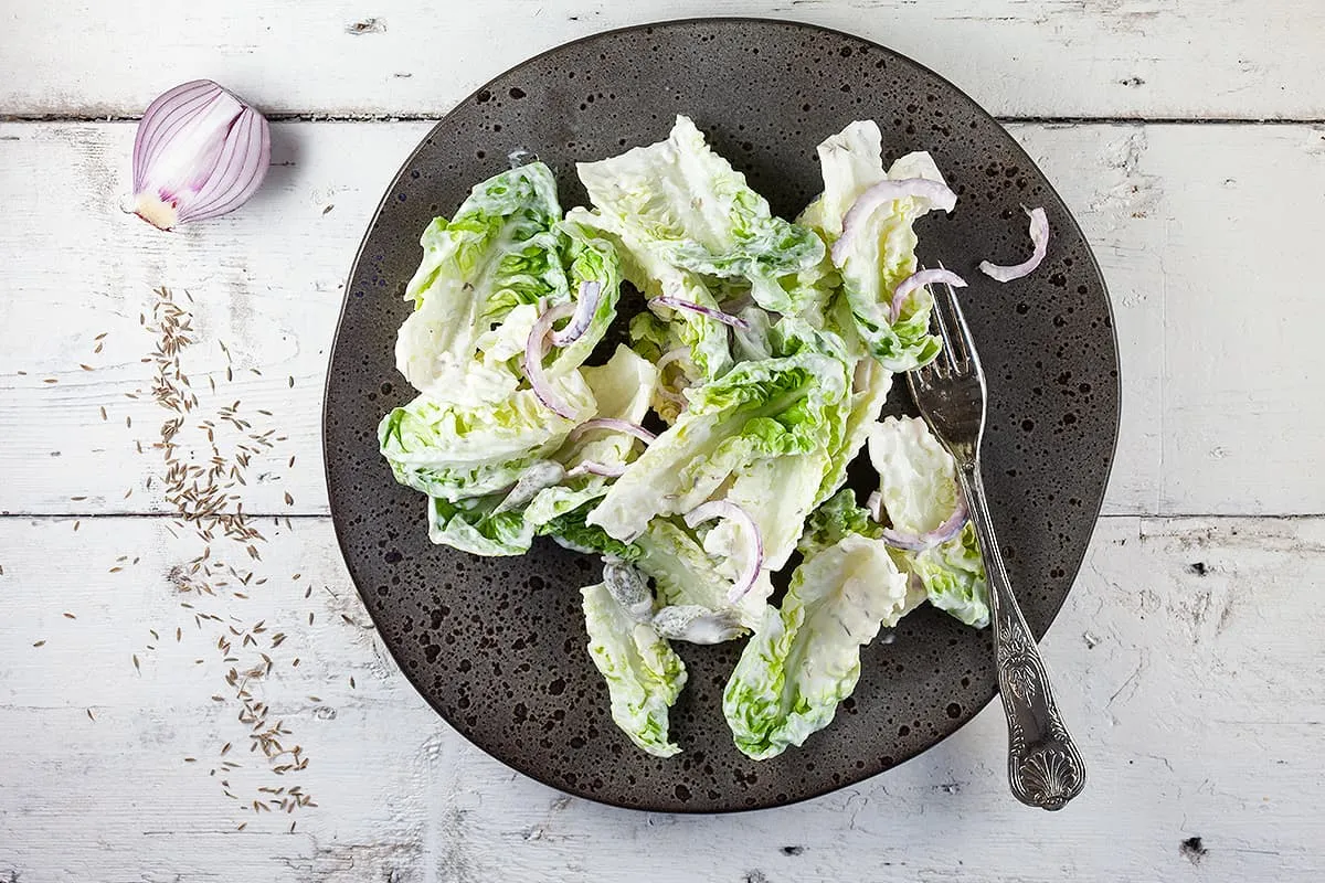 Crème fraîche and cumin salad