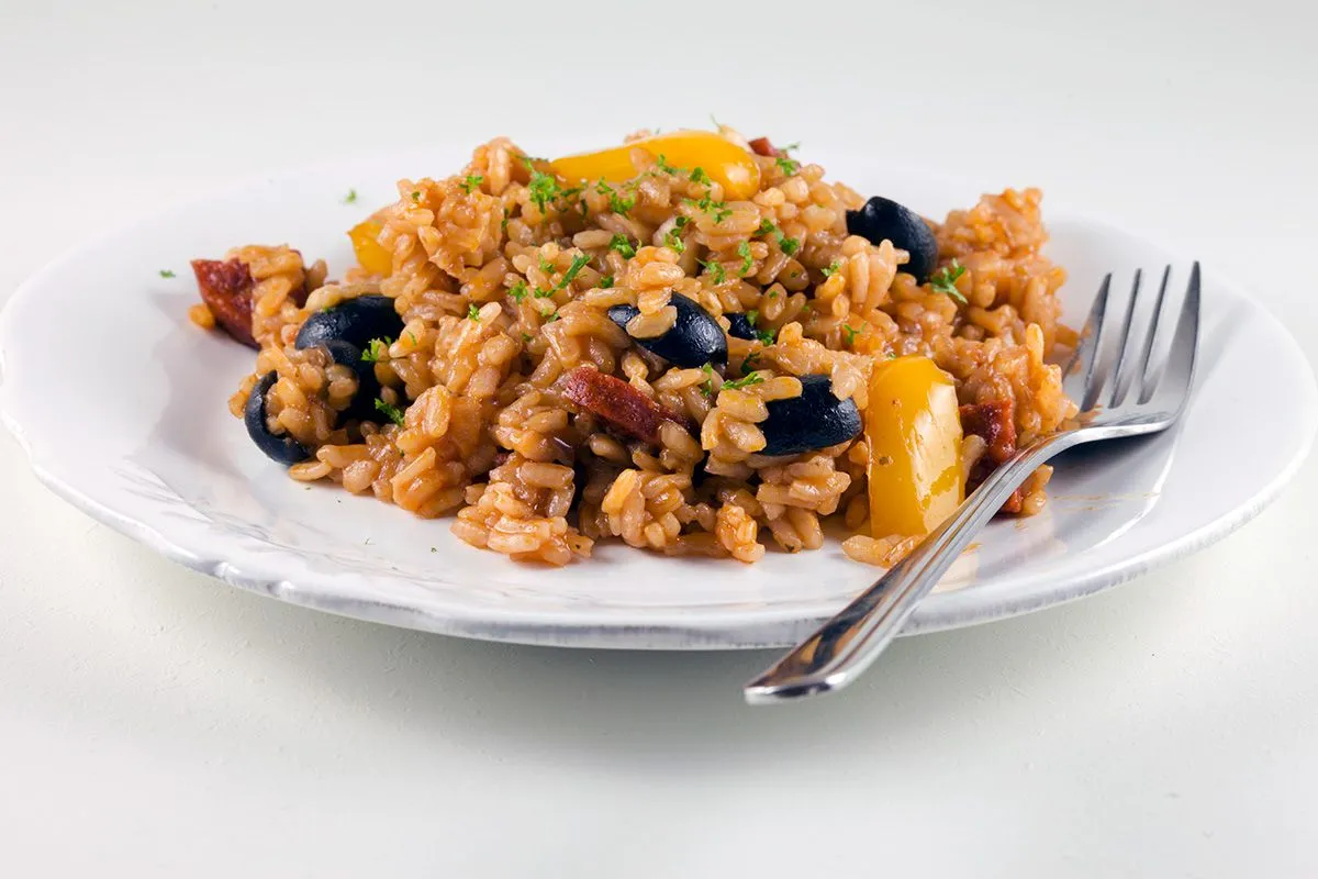 Chorizo and pepper risotto