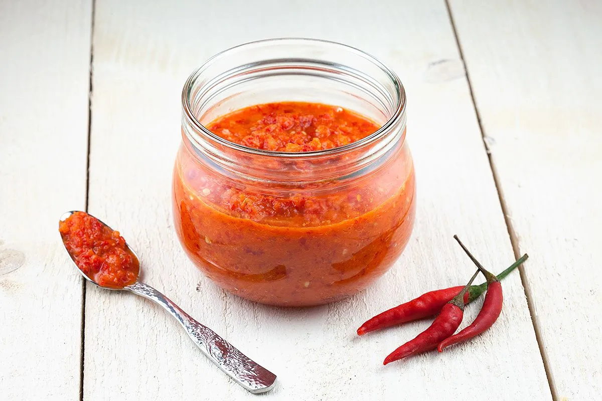 Scotch bonnet chillies sambal