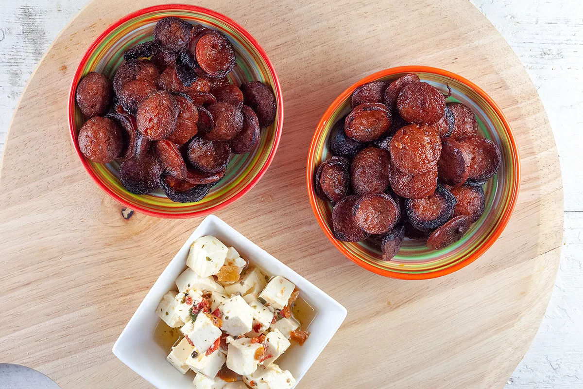 Pan fried chorizo