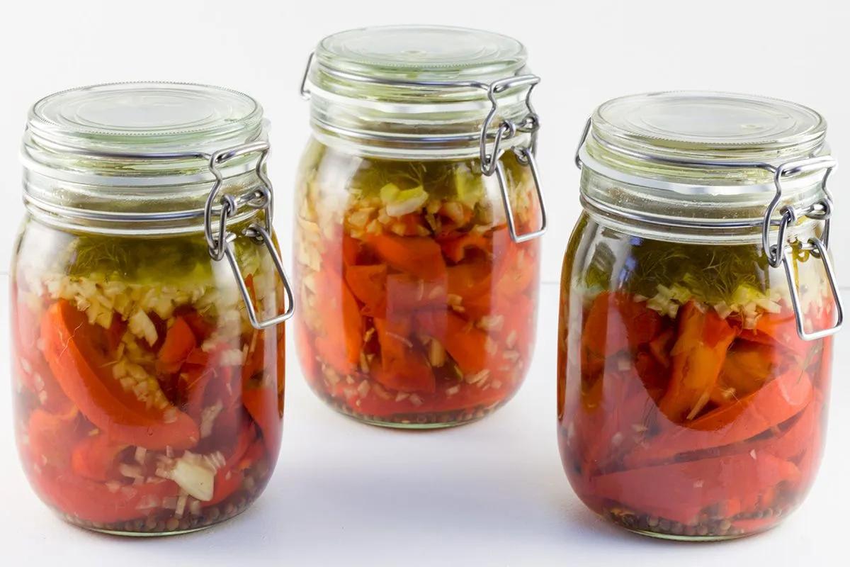 Canned roasted peppers
