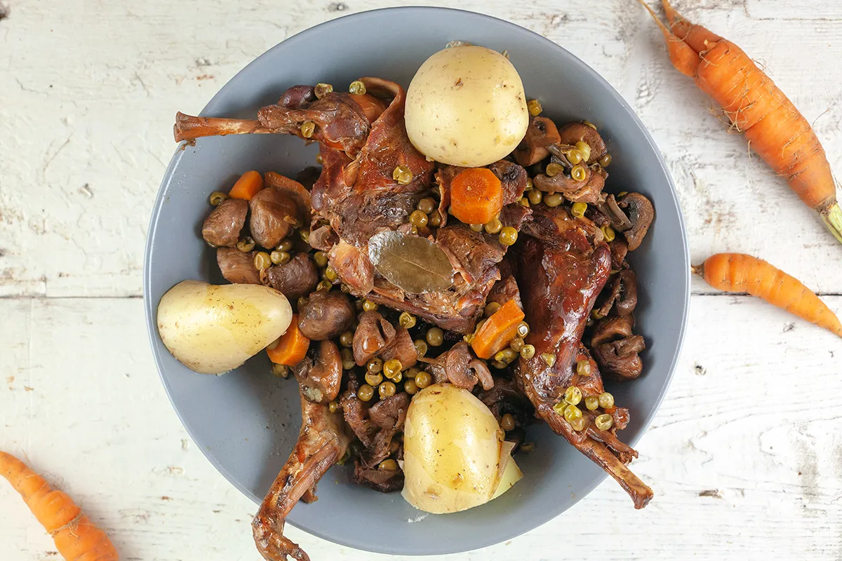 Slow cooker rabbit and orange stew