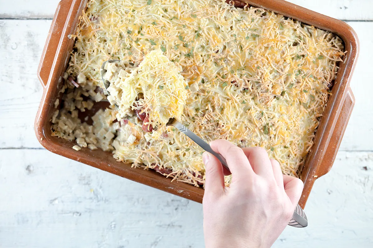 Pasta and chorizo oven bake