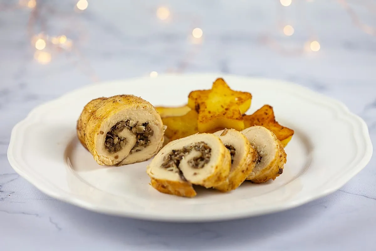 Chicken and mushroom roulade