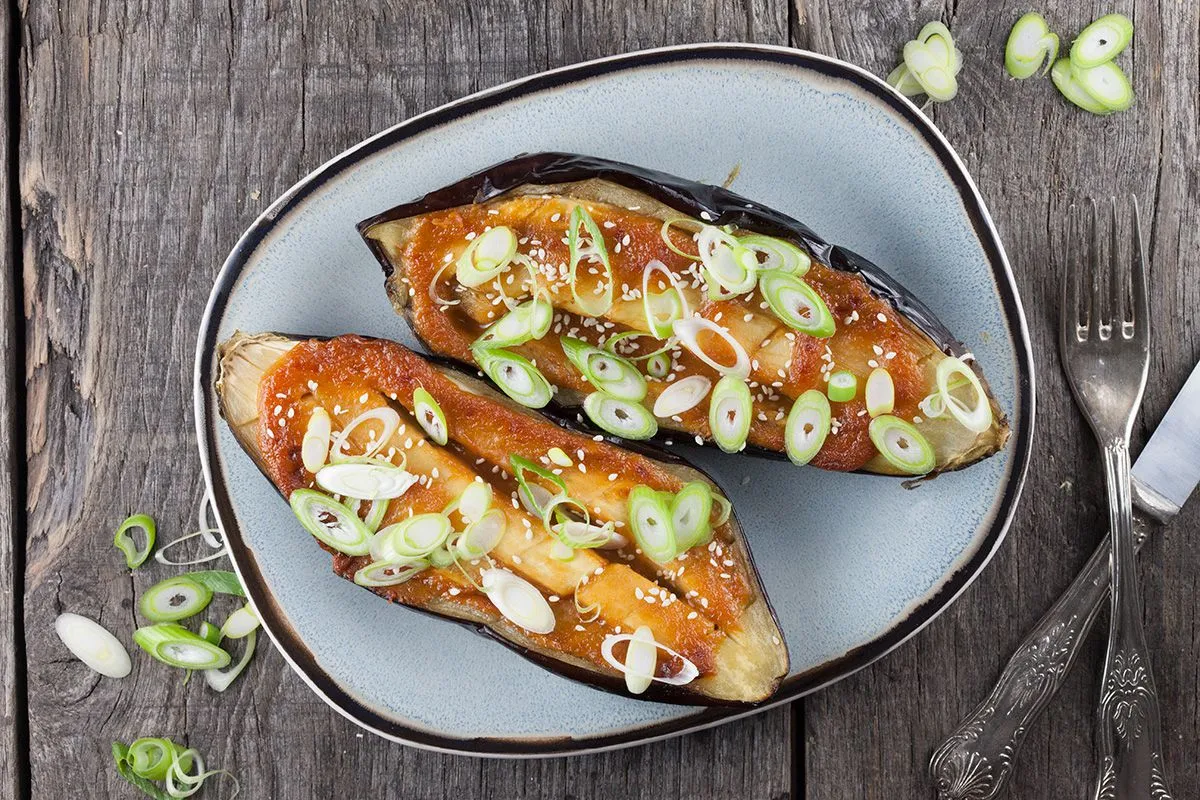 Miso glazed eggplant