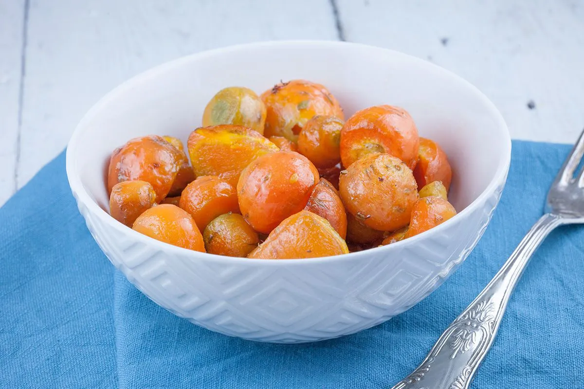 Roasted Parisian carrots