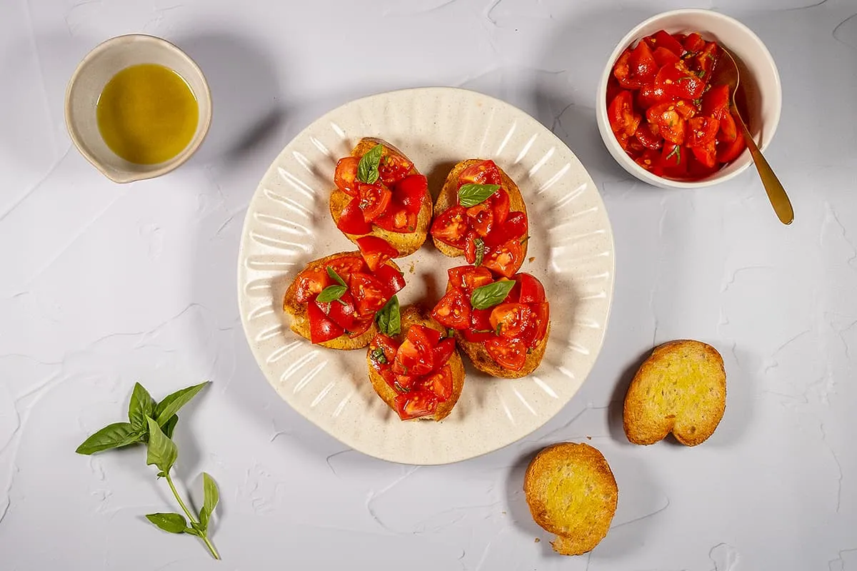 Tomato and basil bruschetta