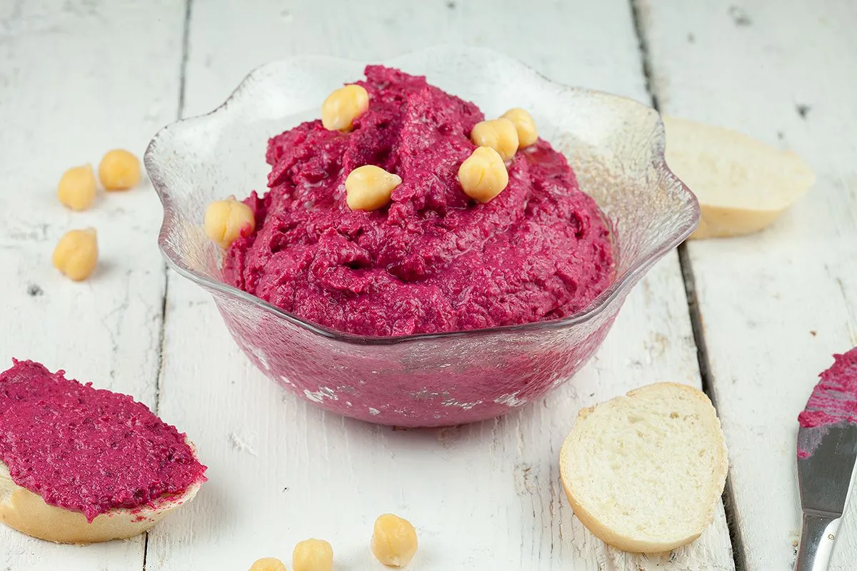 Roasted red beet hummus