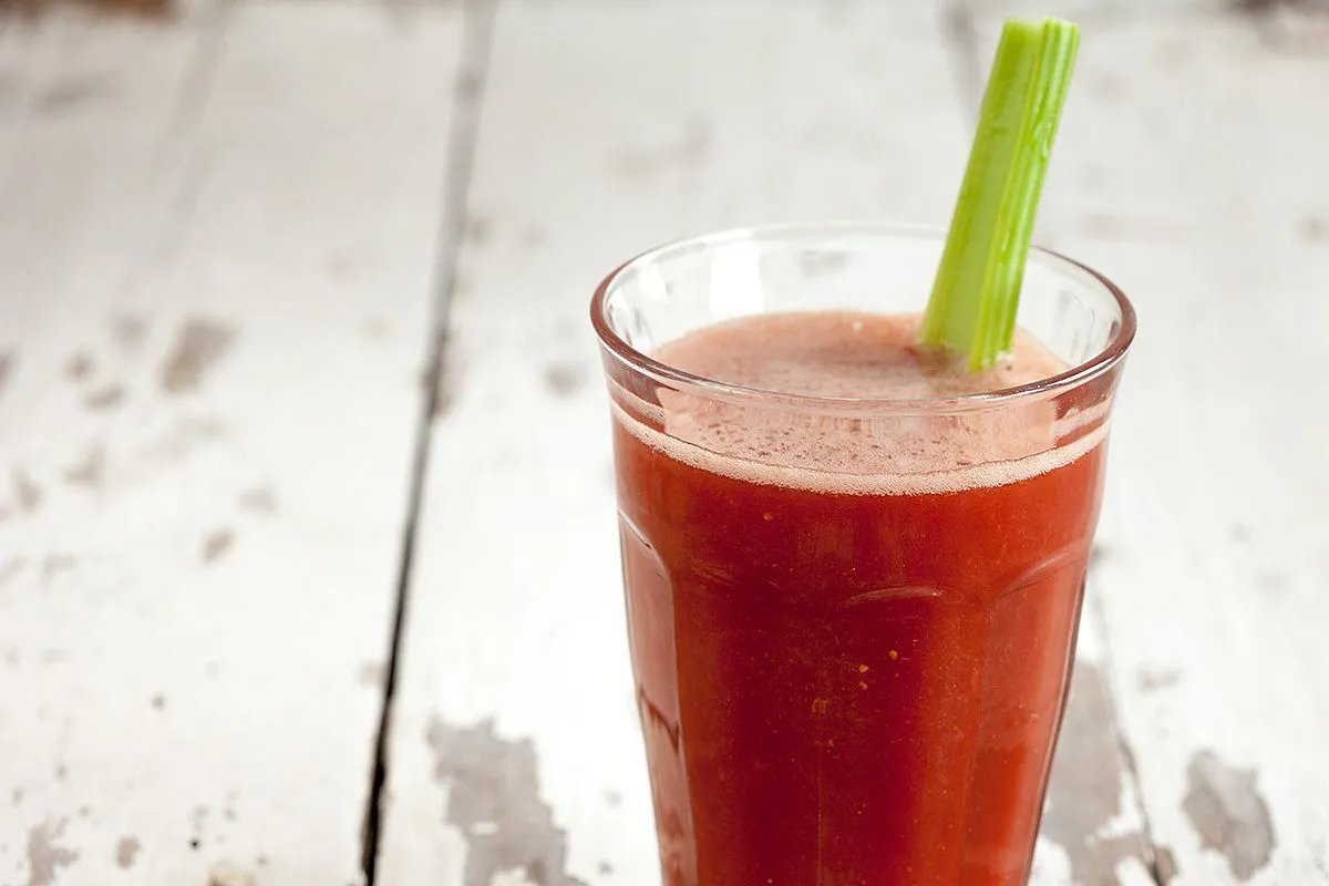 Tomato celery basil smoothie