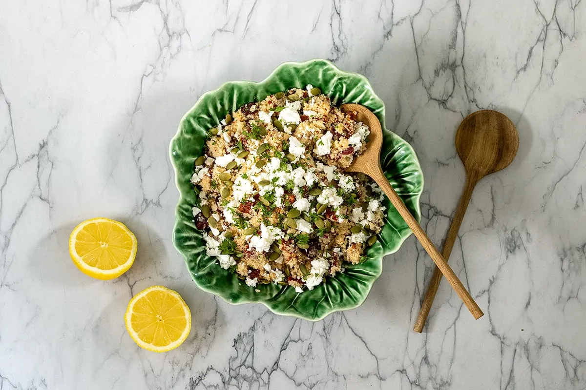 Couscous salad with feta and sun-dried tomatoes