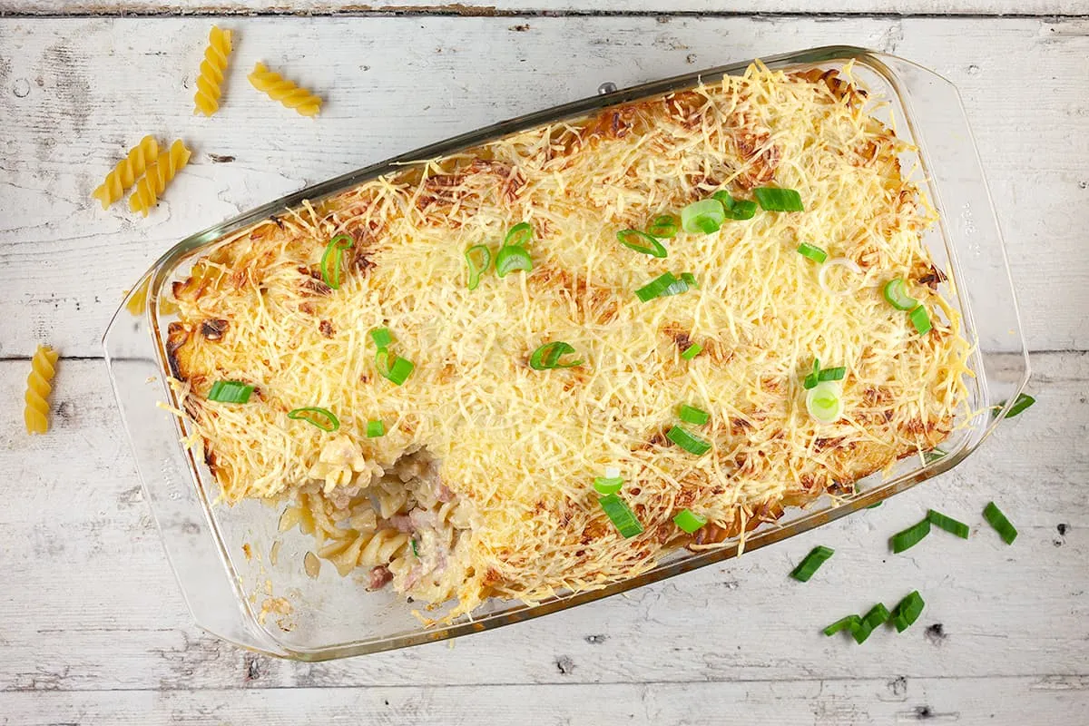 Hawaiian pasta bake