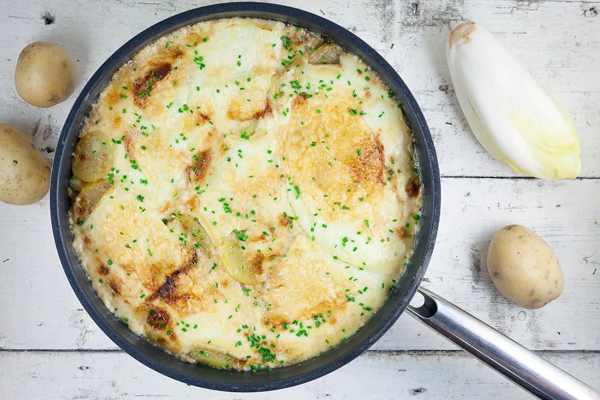 Tartiflette with chicory - delicious twist on the French classic