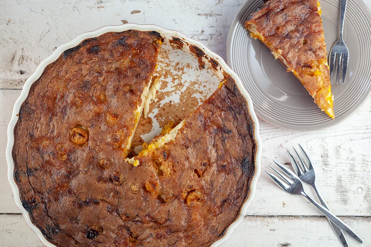 Mirabelle plum clafoutis