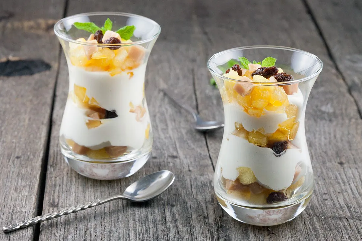Caramelised apple with fudge