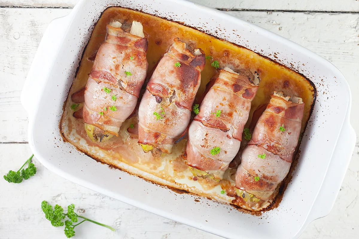 Oven baked endive and ham