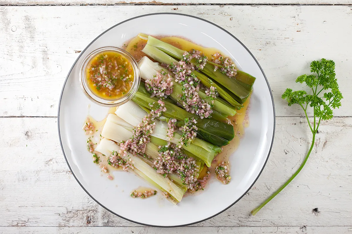 Poireaux vinaigrette - Leeks in vinaigrette