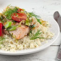 Recipe: Baked salmon and warm couscous