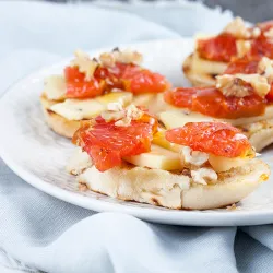 Recipe: Truffle cheese and grapefruit crostini