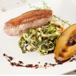 Recipe: Pan-fried duck breast with creamed cabbage