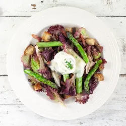 Recipe: Green asparagus and baked goat cheese salad