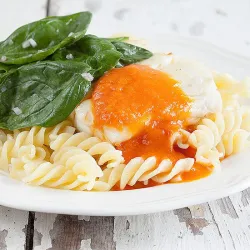 Recipe: Cod with roasted red bell pepper sauce