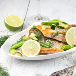 Recipe: Skin baked salmon with scallions and lime