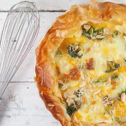 Recipe: Vegetarian broccoli filo tart