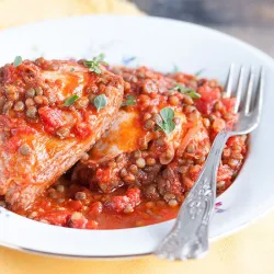 Recipe: Chicken legs in a lentil and tomato sauce
