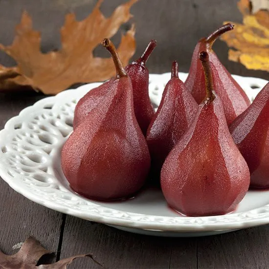 Recipe: Poached pears in red wine and ginger