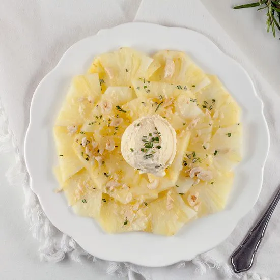 Recipe: Pineapple carpaccio and rosemary ice cream