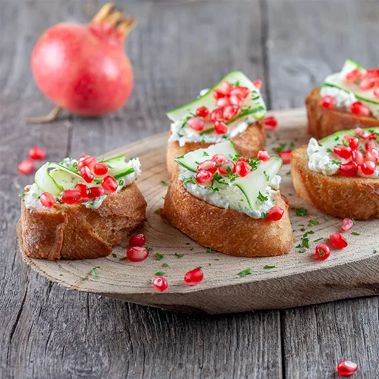 Recipe: Pomegranate and mascarpone bruschetta