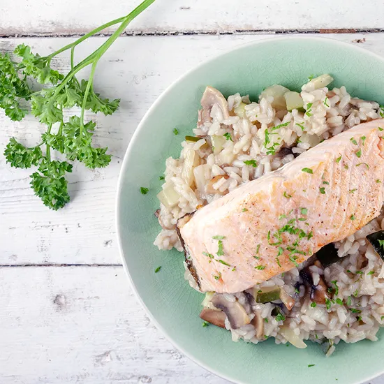 Recipe: Fennel, zucchini and salmon risotto