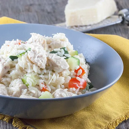 Recipe: Cheesy risotto with chicken and zucchini