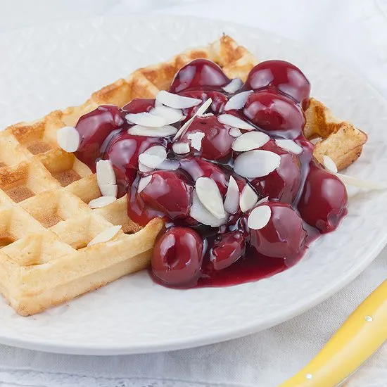 Recipe: Waffles and warm cherries
