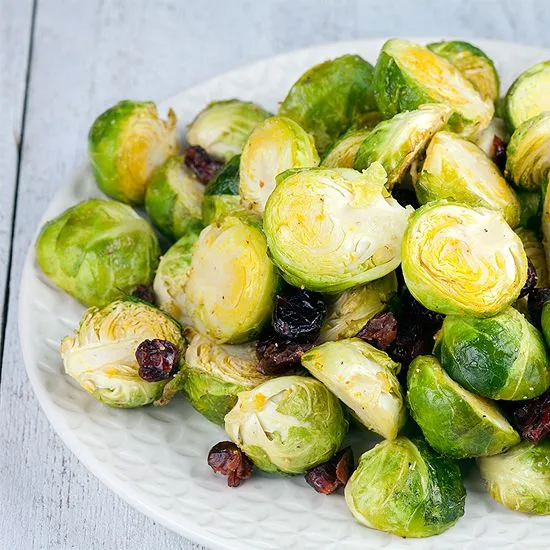 Recipe: Oven-roasted Brussels sprouts with cranberries