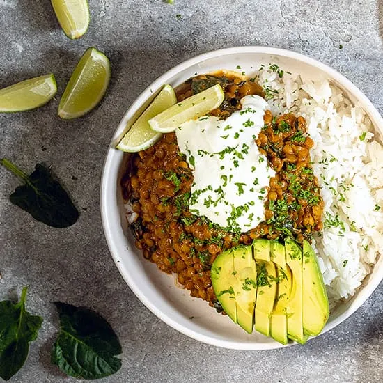 Recipe: Lentil curry with spinach
