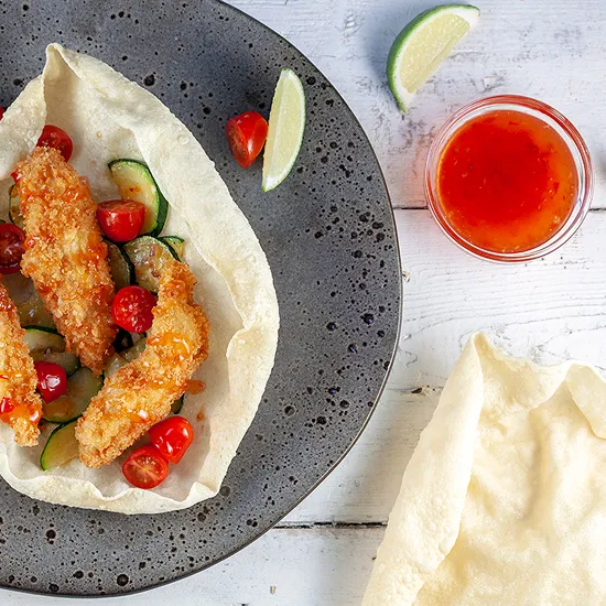 Recipe: Crispy chicken and zucchini poppadoms