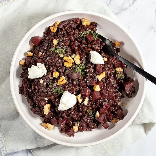 Recipe: Lentils with beetroot and walnuts