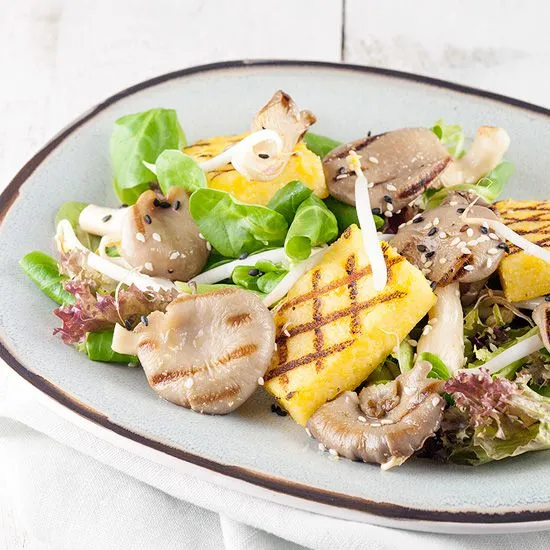 Recipe: Oyster mushrooms and polenta salad
