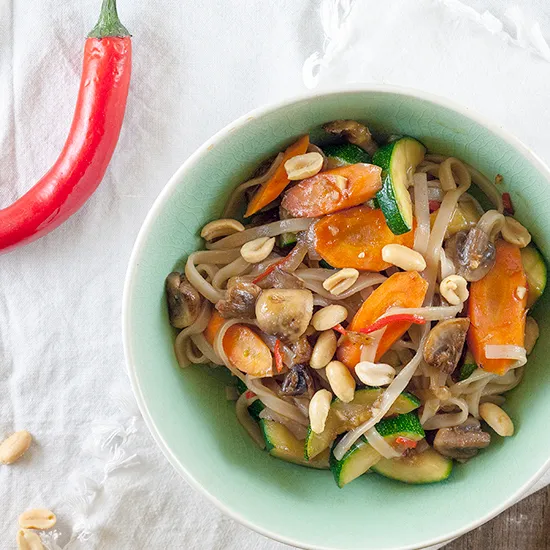 Recipe: Pan-fried vegetables with rice noodles