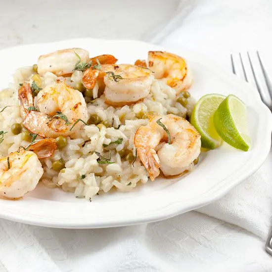 Recipe: Risotto with shrimps and peas